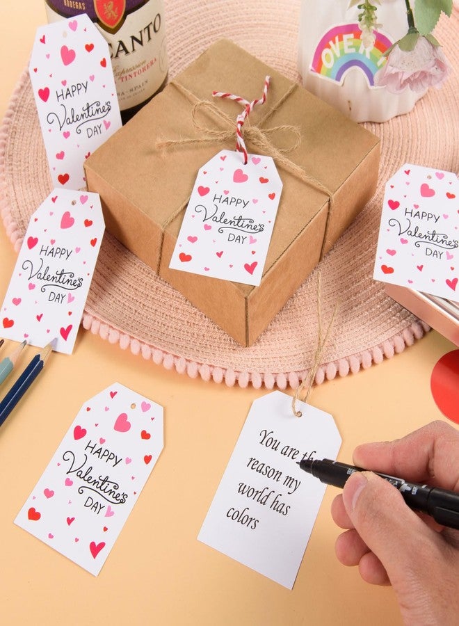 MoDooris 200 Pack Valentine’s Day Gift Tags Happy Valentine's Day Paper Hanging Tags with Red White String & Jute Twine, Heart Gift Wrapping Supplies for Party Favors, Treat Bags, Gifts - Image 5